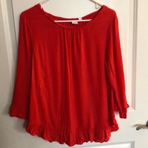 Red/Orange GAP ruffle blouse